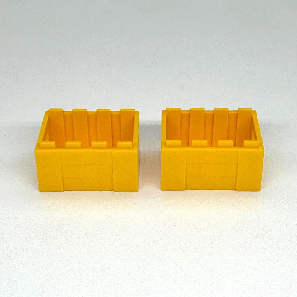 Lego Yellow Container Crate 3x4x1 2/3 Box Handholds Lot of 2 Piece 30150
